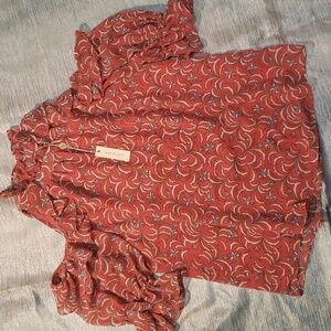 Max Studio cold shoulder ruffle top